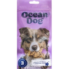 Лакомство для собак OCEANDOG Крекеры из атлантической̆ трески с семенами льна и отрубями, 40г
