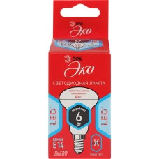 Лампа светодиодная ЭРА Эко R50 6Вт E14, холодный свет
