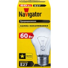 Купить Лампа накаливания NAVIGATOR 60Вт Е27, прозрачная, груша в Ленте
