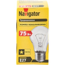 Лампа накаливания NAVIGATOR 75Вт Е27, прозрачная, груша