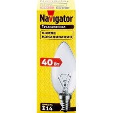 Купить Лампа накаливания NAVIGATOR 40Вт Е14, прозрачная, свеча в Ленте