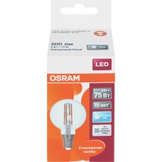Лампа светодиодная OSRAM LED Star, 6Вт, E14, 4000К, нейтральный белый свет, шар