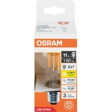 Лампа светодиодная OSRAM LED Star, 11Вт, 2700К, теплый белый свет, E27, колба A