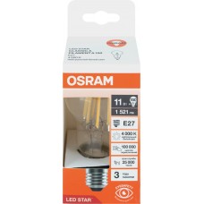 Купить Лампа светодиодная OSRAM LED Star, 11Вт, 4000К, нейтральный белый свет, E27, колба A в Ленте
