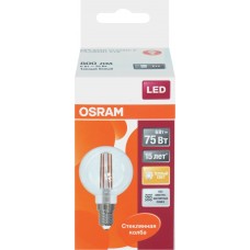 Лампа светодиодная OSRAM LED Star, 6Вт, 2700К, теплый белый свет, E14, колба BA