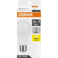 Купить Лампа светодиодная OSRAM Base, 1200лм, 13Вт, 3000К, теплый белый свет, E27, колба A в Ленте