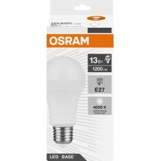 Лампа светодиодная OSRAM Base, 1200лм, 13Вт, 4000К, нейтральный белый свет, E27