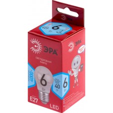Лампа светодиодная ЭРА Red line LED P45, 6Вт, E27, шар нейтральный белый свет Арт. Б0049644