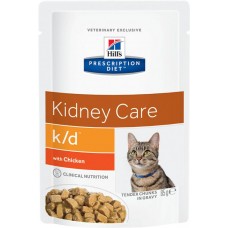 Корм консервированный для кошек HILL'S Prescription Diet K/D Kidney Care Курица, лечение заболеваний почек, 85г