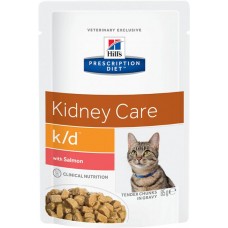 Корм консервированный для кошек HILL'S Prescription Diet K/D Kidney Care Лосось, лечение заболеваний почек, 85г