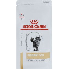 Купить Корм сухой для взрослых кошек ROYAL CANIN Veterinary Urinary S/O Moderate Calorie при мочекаменной болезни для предрасположенных к набору лишнего веса, 400г в Ленте