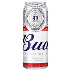 Пиво светлое BUD пастеризованное, 5%, ж/б, 0.45л