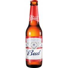 Пиво светлое BUD пастеризованное 5%, 0.33л