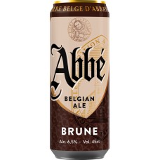 Напиток пивной ABBE Brune пастеризованный 6,5%, 0.45л