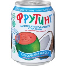 Напиток FRUITING из сока гуавы с кусочками кокоса негазированный, 0.238л