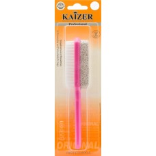 Пемза педикюрная KAIZER со щеткой, цветная ручка, Арт. KORRA326