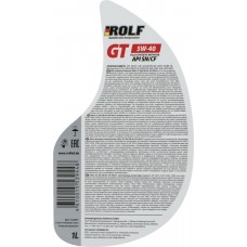 Купить Масло моторное ROLF GT SAE 5W-40 API SN/CF, синтетическое, 1л в Ленте