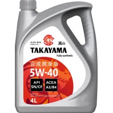 Купить Масло моторное TAKAYAMA синтетическое SAE 5W-40 API SN/СF, 4л в Ленте