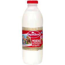 Молоко пастеризованное ВКУСНОТЕЕВО цельное 3,5–6%, без змж, 900г