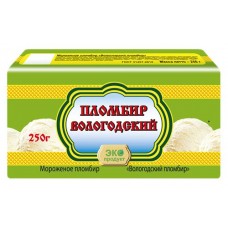 Мороженое ВОЛОГОДСКИЙ ПЛОМБИР Ванильный 15%, без змж, брикет, 250г
