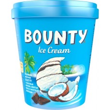 Мороженое BOUNTY молочное с кокосовым молоком, мякотью кокоса и молочным шоколадом, без змж, картонный стакан, 272г