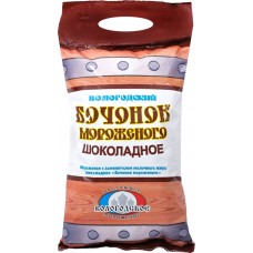 Мороженое ВОЛОГОДСКИЙ ПЛОМБИР Бочонок, шоколадное 12%, с змж, пакет, 800г