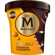 Мороженое МАГНАТ Double Соленая карамель, сливочное 10%, без змж, пластиковый стакан, 310г