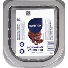 Мороженое BONVIDA Пломбир шоколадный 8%, без змж, контейнер, 1,5кг