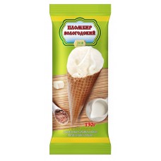 Купить Мороженое ВОЛОГОДСКИЙ ПЛОМБИР Ванильный 15%, без змж, вафельный рожок, 130г в Ленте