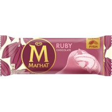 Мороженое МАГНАТ Ruby сливочное с белым шоколадом и малиной 8%, без змж, эскимо, 70г
