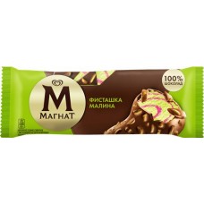 Купить Мороженое МАГНАТ Фисташка-Малина, сливочное в молочном шоколаде, без змж, эскимо, 70г в Ленте