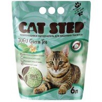 Наполнитель растительный для кошачьего туалета CAT STEP Tofu Green Tea комкующийся, 6л