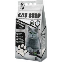 Наполнитель минеральный для кошачьего туалета CAT STEP Compact White Carbon комкующийся, 5л