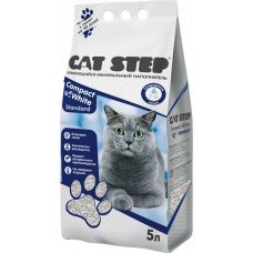 Купить Наполнитель минеральный для кошачьего туалета CAT STEP Compact White Standard комкующийся, 5л в Ленте