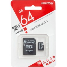 Купить Карта памяти SMARTBUY micro SDXC 64GB Class 10 UHS-1, с адаптером SD в Ленте