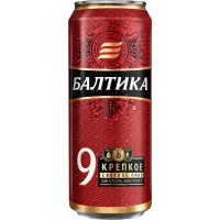 Пиво светлое БАЛТИКА №9 Легендарное крепкое пастеризованное 8%, 0.45л