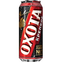 Пиво светлое ОХОТА Крепкое пастеризованное 8,1%, 0.43л