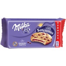 Купить Печенье MILKA Sensations с тающей начинкой и кусочками молочного шоколада, 156г в Ленте
