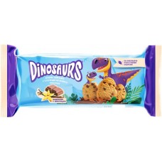 Печенье сдобное KELLOGG'S Dinosaurs ванильное с кусочками молочного шоколада, 120г