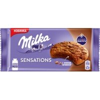 Печенье MILKA Sensations с какао и молочным шоколадом, 156г