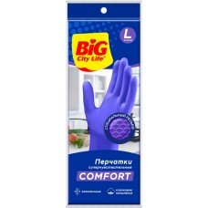 Перчатки BIG CITY LIFE 1 пара, латексные, суперчувствительные, фиолетовые, размер L Арт. 14410087