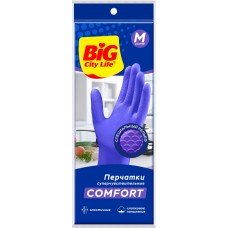 Перчатки BIG CITY LIFE 1 пара, латексные, суперчувствительные, фиолетовые, размер M Арт. 14410088