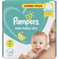 Купить Подгузники детские PAMPERS New Baby-Dry 2, 4–8кг, 94шт в Ленте
