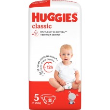 Купить Подгузники детские HUGGIES Classic 5, 11–25кг, 11шт в Ленте