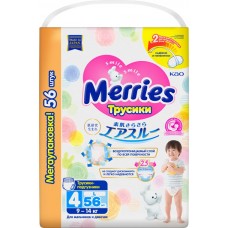 Купить Подгузники-трусики детские MERRIES L 9–14кг, 56шт в Ленте