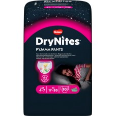 Подгузники-трусики детские для девочек HUGGIES DryNites 4–7 лет, 17–30кг, 10шт