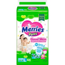 Купить Подгузники-трусики MERRIES Good skin L 9–14 кг, 44шт в Ленте