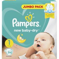 Подгузники детские PAMPERS New Baby-Dry Newborn 2–5кг, 94шт