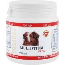 Купить Витамины для щенков и собак ПОЛИДЕКС Multivitum Plus поливитаминно-минеральный комплекс, в таблетках, 150шт в Ленте