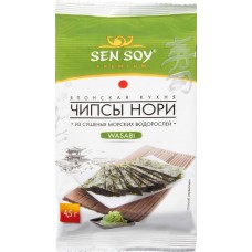 Купить Чипсы нори SEN SOY Premium Wasabi, из сушеных морских водорослей, 4,5г в Ленте